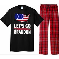 Let's Go Brandon USA American Flag Map Pajama Set