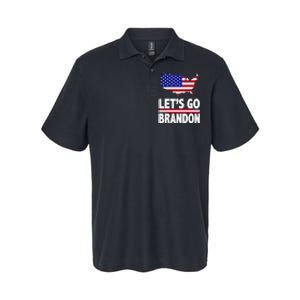 Let's Go Brandon USA American Flag Map Softstyle Adult Sport Polo