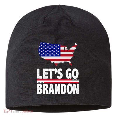 Let's Go Brandon USA American Flag Map Sustainable Beanie