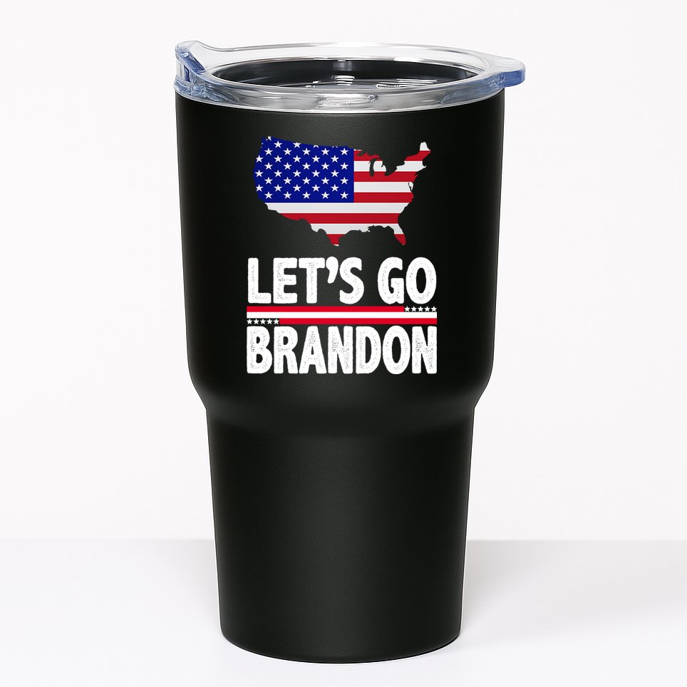 Let's Go Brandon USA American Flag Map Tumbler