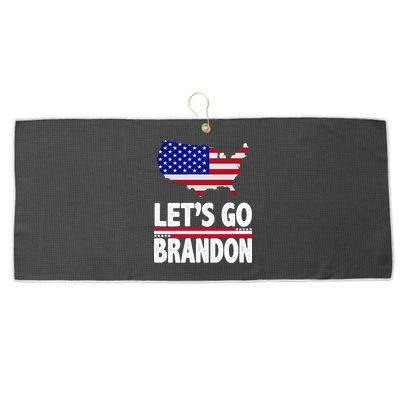Let's Go Brandon USA American Flag Map Large Microfiber Waffle Golf Towel