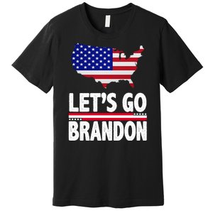 Let's Go Brandon USA American Flag Map Premium T-Shirt