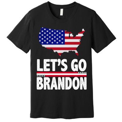 Let's Go Brandon USA American Flag Map Premium T-Shirt