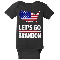 Let's Go Brandon USA American Flag Map Baby Bodysuit