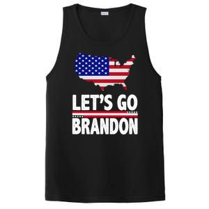 Let's Go Brandon USA American Flag Map PosiCharge Competitor Tank