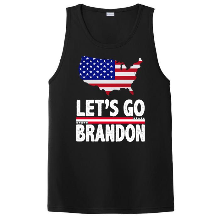 Let's Go Brandon USA American Flag Map PosiCharge Competitor Tank