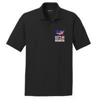 Let's Go Brandon USA American Flag Map PosiCharge RacerMesh Polo