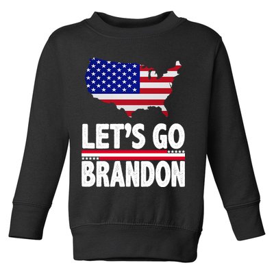 Let's Go Brandon USA American Flag Map Toddler Sweatshirt