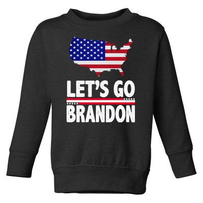 Let's Go Brandon USA American Flag Map Toddler Sweatshirt