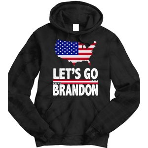 Let's Go Brandon USA American Flag Map Tie Dye Hoodie