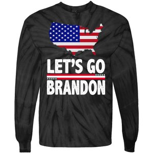 Let's Go Brandon USA American Flag Map Tie-Dye Long Sleeve Shirt