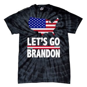 Let's Go Brandon USA American Flag Map Tie-Dye T-Shirt