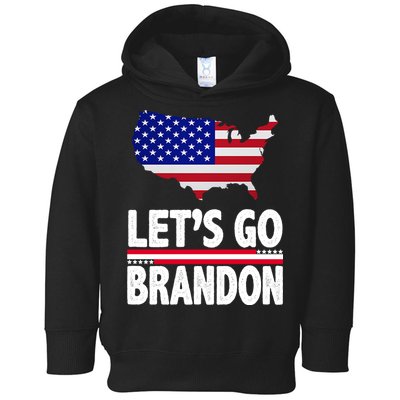 Let's Go Brandon USA American Flag Map Toddler Hoodie