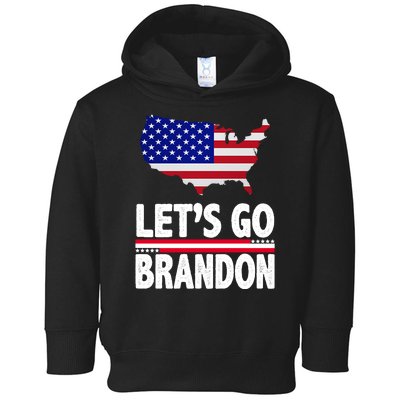 Let's Go Brandon USA American Flag Map Toddler Hoodie