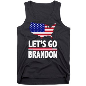 Let's Go Brandon USA American Flag Map Tank Top