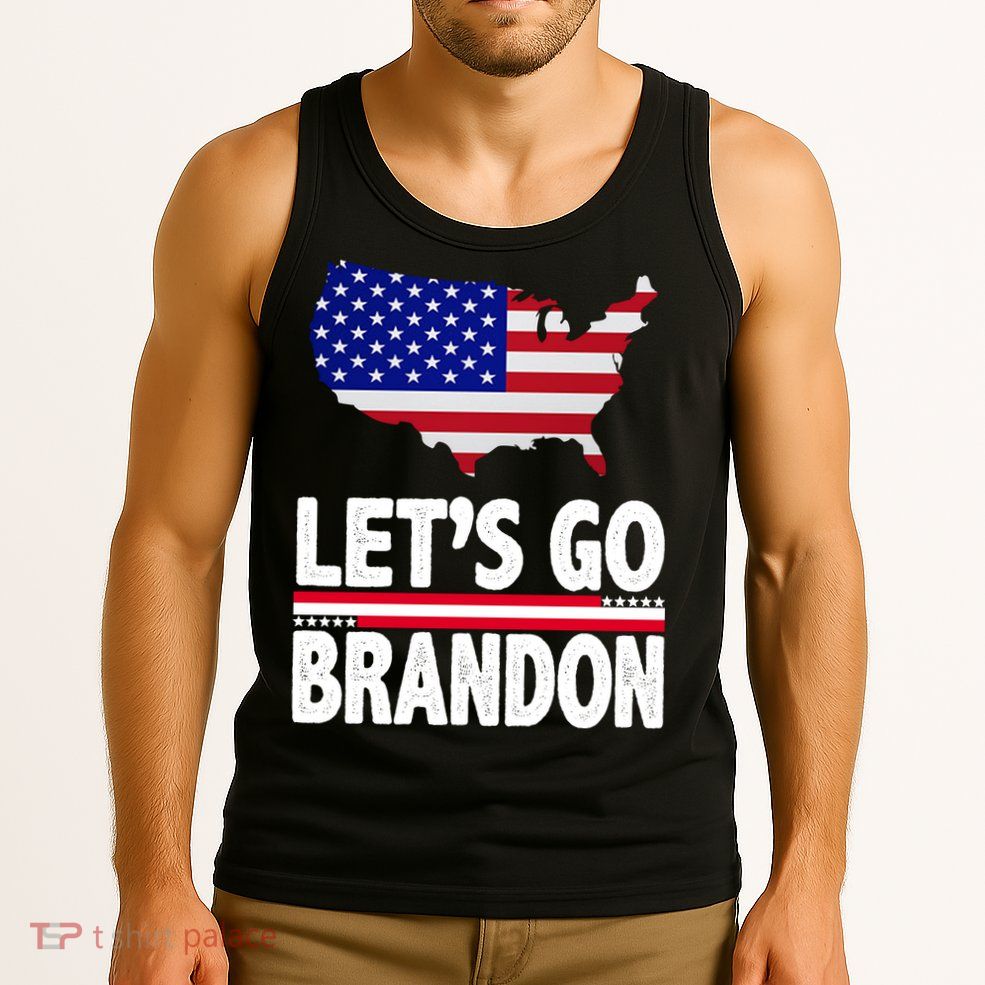 Let's Go Brandon USA American Flag Map Tank Top