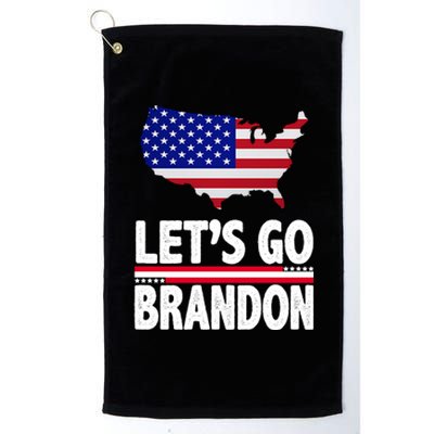 Let's Go Brandon USA American Flag Map Platinum Collection Golf Towel