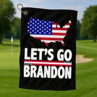 Let's Go Brandon USA American Flag Map Golf Towel