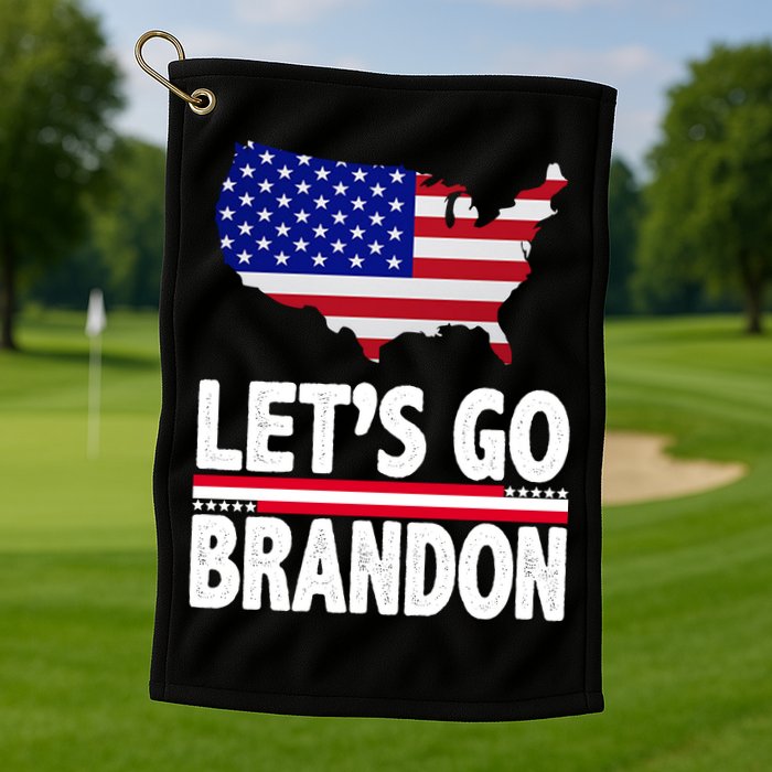 Let's Go Brandon USA American Flag Map Golf Towel