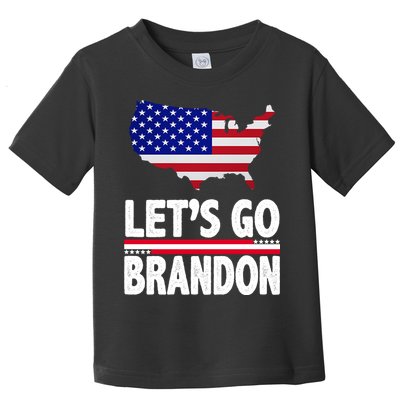 Let's Go Brandon USA American Flag Map Toddler T-Shirt