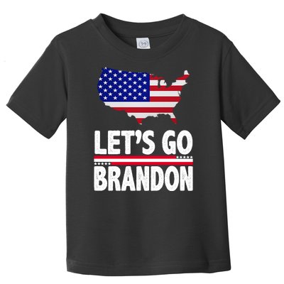 Let's Go Brandon USA American Flag Map Toddler T-Shirt