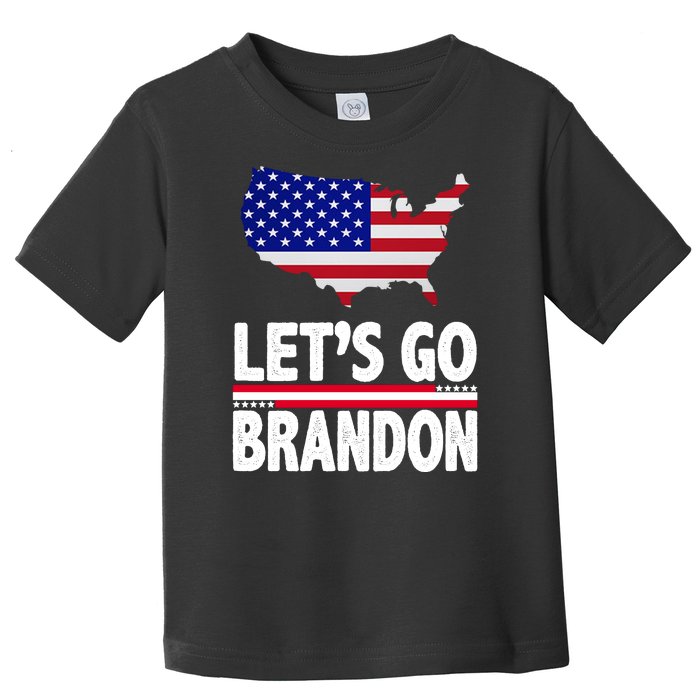 Let's Go Brandon USA American Flag Map Toddler T-Shirt