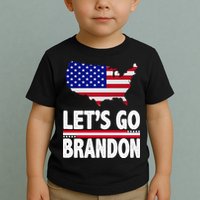 Let's Go Brandon USA American Flag Map Toddler T-Shirt