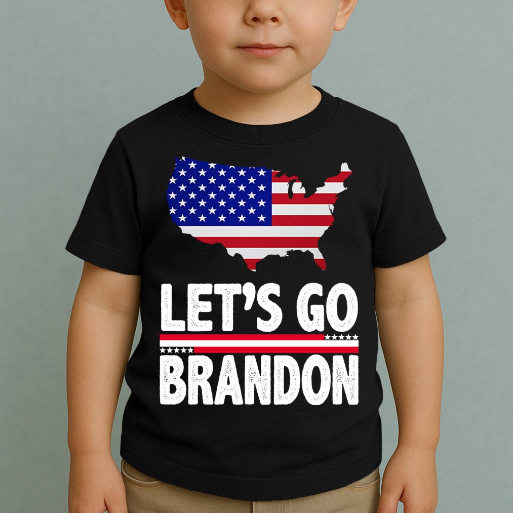Let's Go Brandon USA American Flag Map Toddler T-Shirt