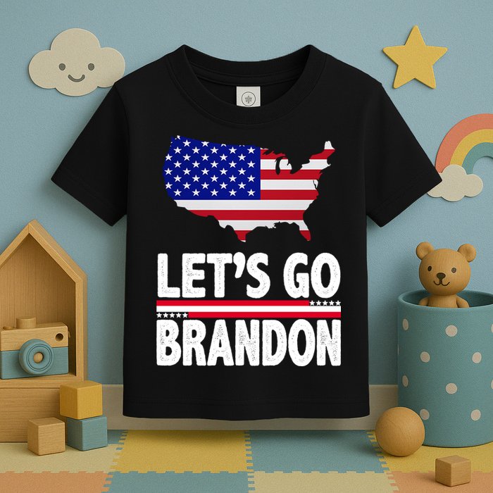 Let's Go Brandon USA American Flag Map Toddler T-Shirt