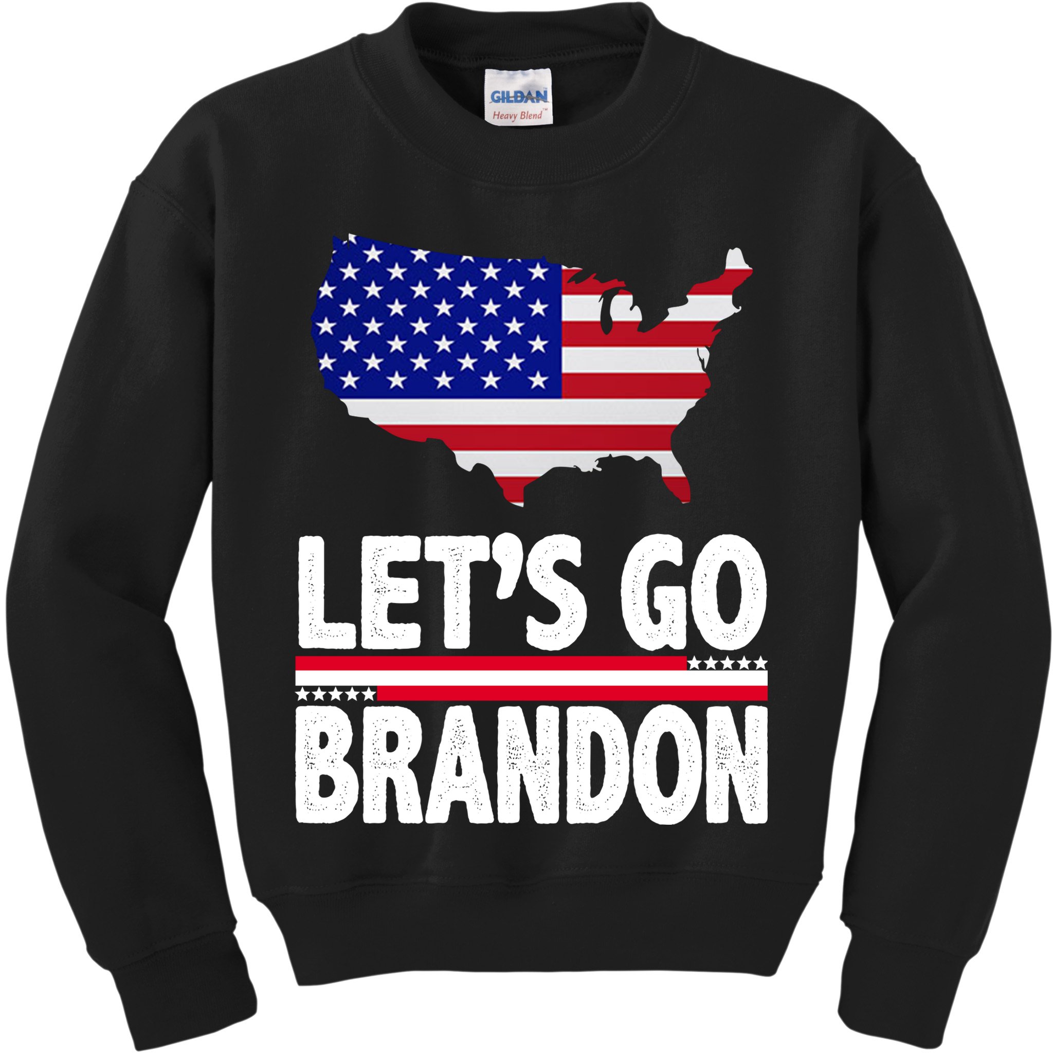 Let's Go Brandon USA American Flag Map Kids Sweatshirt