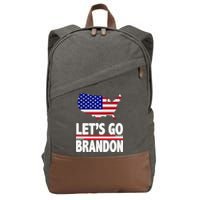Let's Go Brandon USA American Flag Map Cotton Canvas Backpack