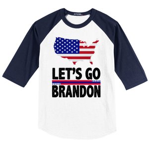 Let's Go Brandon USA American Flag Map Baseball Sleeve Shirt