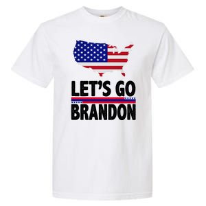 Let's Go Brandon USA American Flag Map Garment-Dyed Heavyweight T-Shirt