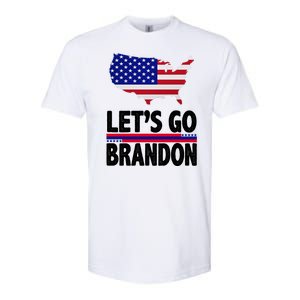 Let's Go Brandon USA American Flag Map Softstyle CVC T-Shirt