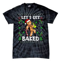 Let's Get Baked Gingerbread Man Weed Funny Christmas Cookie  Tie-Dye T-Shirt