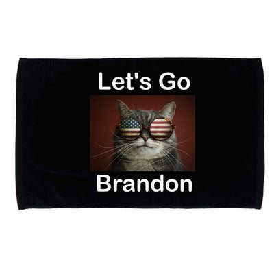 Let's Go Brandon Funny Cat With Sunglasses America Flag Microfiber Hand Towel