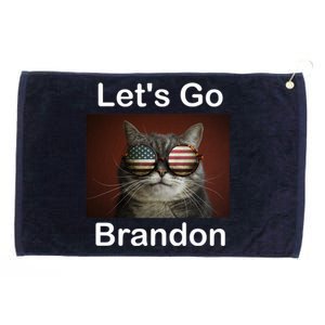 Let's Go Brandon Funny Cat With Sunglasses America Flag Grommeted Golf Towel