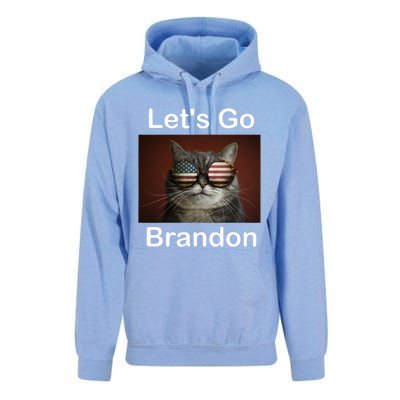 Let's Go Brandon Funny Cat With Sunglasses America Flag Unisex Surf Hoodie