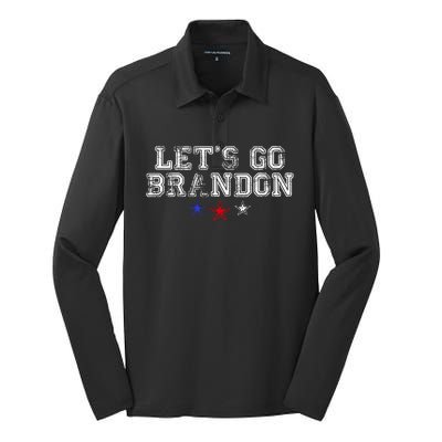 LetS Go Brandon Flag Sunglasses Funny Anti Biden Club Silk Touch Performance Long Sleeve Polo