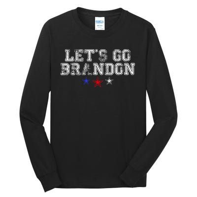 LetS Go Brandon Flag Sunglasses Funny Anti Biden Club Tall Long Sleeve T-Shirt