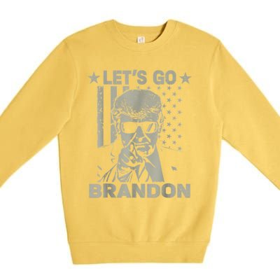 Let's Go Brandon US Flag Funny Donald Trump Premium Crewneck Sweatshirt