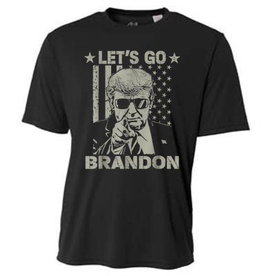 Let's Go Brandon US Flag Funny Donald Trump Cooling Performance Crew T-Shirt