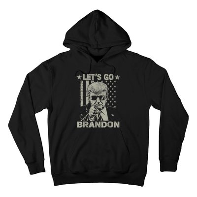 Let's Go Brandon US Flag Funny Donald Trump Hoodie