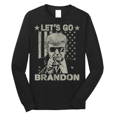 Let's Go Brandon US Flag Funny Donald Trump Long Sleeve Shirt
