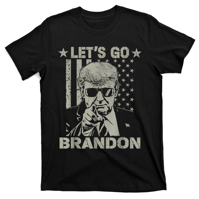 Let's Go Brandon US Flag Funny Donald Trump T-Shirt