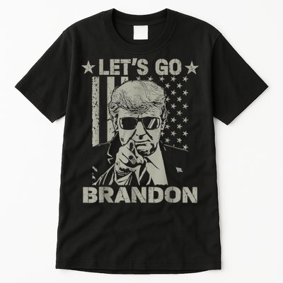 Let's Go Brandon US Flag Funny Donald Trump Tall T-Shirt