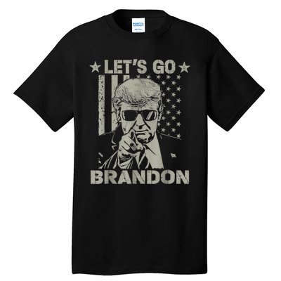 Let's Go Brandon US Flag Funny Donald Trump Tall T-Shirt