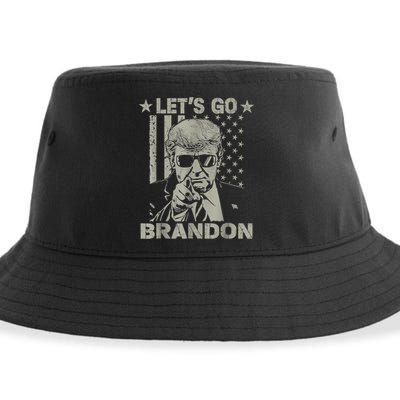 Let's Go Brandon US Flag Funny Donald Trump Sustainable Bucket Hat