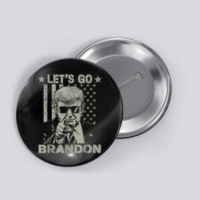 Let's Go Brandon US Flag Funny Donald Trump Button