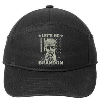 Let's Go Brandon US Flag Funny Donald Trump 7-Panel Snapback Hat
